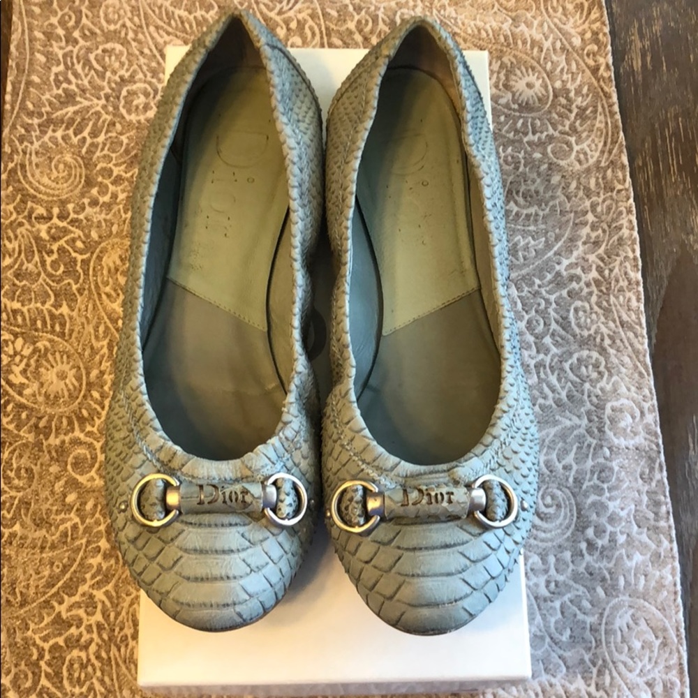 Dior Bleu Clair Ballerine Flats